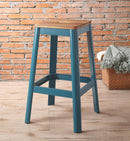 Jacotte Natural & Teal Bar Stool (1Pc) - NY Furniture Direct (NY)