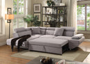 Jemima Gray Fabric Sectional Sofa w/Sleeper - NY Furniture Direct (NY)