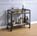 Jorgensen Rustic Oak & Charcoal Serving Cart - NY Furniture Direct (NY)