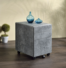 Jurgen Faux Concrete & Silver File Cabinet - NY Furniture Direct (NY)