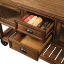 Kadri Distressed Chestnut Kitchen Cart - NY Furniture Direct (NY)