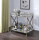 Kristensen Antique Gold & Mirror Serving Cart - NY Furniture Direct (NY)