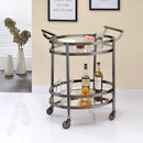 Lakelyn Black Nickel & Clear Glass Serving Cart - NY Furniture Direct (NY)