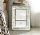 Mallika Mirrored & Faux Crystals Accent Table - NY Furniture Direct (NY)