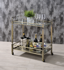 Matiesen Antique Gold & Clear Glass Serving Cart - NY Furniture Direct (NY)