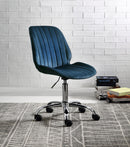 Muata Twilight Blue Velvet & Chrome Office Chair - NY Furniture Direct (NY)