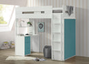 Nerice White & Teal Loft Bed - NY Furniture Direct (NY)