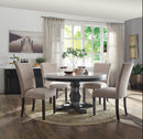 Nolan White Marble & Salvage Dark Oak Dining Table - NY Furniture Direct (NY)