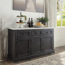 Nolan White Marble & Salvage Dark Oak Server - NY Furniture Direct (NY)