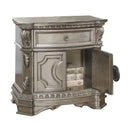 Northville Antique Silver Nightstand (WOOD TOP) - NY Furniture Direct (NY)