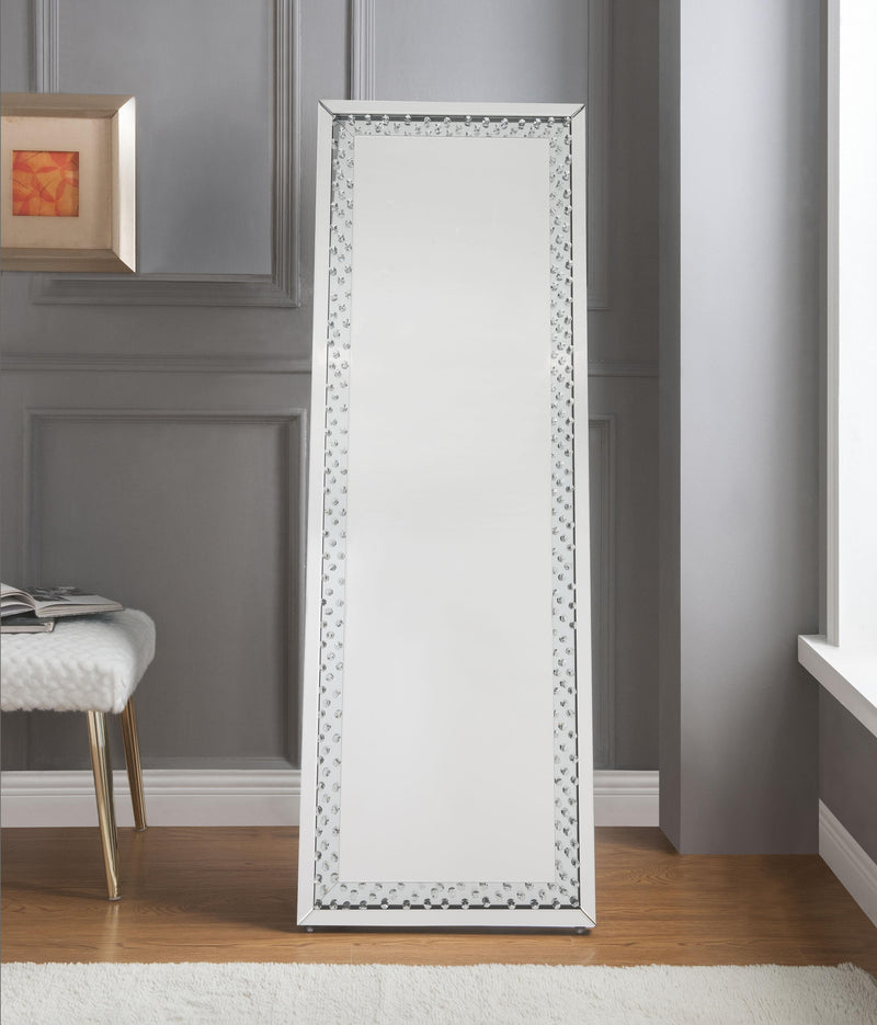 Nysa Mirrored & Faux Crystals Accent Mirror (Floor) - NY Furniture Direct (NY)