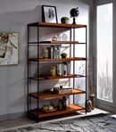 Oaken Honey Oak & Black Bookshelf - NY Furniture Direct (NY)