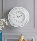 Nysa Mirrored & Faux Crystals Wall Clock - NY Furniture Direct (NY)