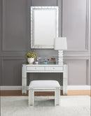 Nysa Mirrored & Faux Crystals Vanity Desk - NY Furniture Direct (NY)