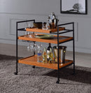 Oaken Honey Oak & Black Serving Cart - NY Furniture Direct (NY)