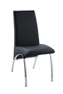 Pervis Black PU & Chrome Side Chair - NY Furniture Direct (NY)