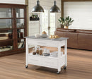 Ottawa Stainless Steel & White Kitchen Cart - NY Furniture Direct (NY)