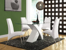 Pervis White & Clear Glass Dining Table - NY Furniture Direct (NY)