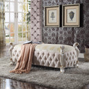 Picardy Fabric & Antique Pearl Bench - NY Furniture Direct (NY)