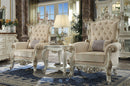 Picardy II Fabric & Antique Pearl Accent Chair & Pillow - NY Furniture Direct (NY)