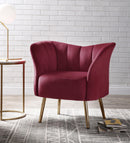 Reese Burgundy Velvet & Gold Accent Chair - NY Furniture Direct (NY)