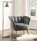 Reese Gray Velvet & Gold Accent Chair - NY Furniture Direct (NY)