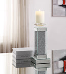 Rekha Mirrored & Faux Crystals Accent Candleholder - NY Furniture Direct (NY)