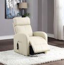 Ricardo Beige PU Recliner w/Power Lift - NY Furniture Direct (NY)