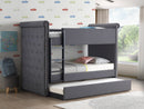 Romana II Gray Fabric Bunk Bed & Trundle (Twin/Twin) - NY Furniture Direct (NY)