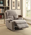 Rosia Gray Velvet Recliner (Motion) - NY Furniture Direct (NY)