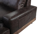 Silchester Oak & Distress Chocolate Top Grain Leather Sofa - NY Furniture Direct (NY)