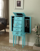 Tammy Light Blue Jewelry Armoire - NY Furniture Direct (NY)