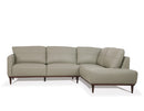 Tampa Airy Green Leather Sectional Sofa - NY Furniture Direct (NY)
