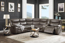 Tavin Taupe Leather-Aire Match Sectional Sofa (Motion) - NY Furniture Direct (NY)