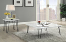 Telestis White Marble & Black Coffee Table - NY Furniture Direct (NY)
