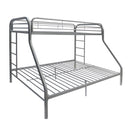 Tritan Silver Bunk Bed (Twin/Full) - NY Furniture Direct (NY)