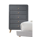 Valda Light Gray Fabric Chest - NY Furniture Direct (NY)