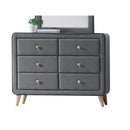 Valda Light Gray Fabric Dresser - NY Furniture Direct (NY)