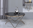 Valora Champagne & Black Glass Coffee Table - NY Furniture Direct (NY)