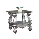 Versailles Antique Platinum & Clear Glass End Table - NY Furniture Direct (NY)