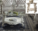 Versailles Bone White & Clear Glass Coffee Table - NY Furniture Direct (NY)