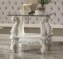 Versailles Bone White & Clear Glass End Table - NY Furniture Direct (NY)