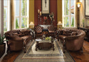 Versailles Brown Velvet & Cherry Oak Sofa w/5 Pillows - NY Furniture Direct (NY)