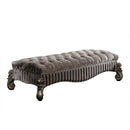 Versailles Fabric & Antique Platinum Bench - NY Furniture Direct (NY)