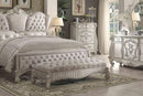 Versailles Ivory Fabric & Bone White Bench - NY Furniture Direct (NY)