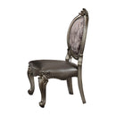 Versailles Silver PU & Antique Platinum Side Chair - NY Furniture Direct (NY)