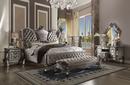 Versailles Velvet & Antique Platinum Queen Bed - NY Furniture Direct (NY)