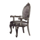 Versailles Silver PU & Antique Platinum Arm Chair - NY Furniture Direct (NY)