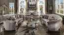 Versailles Velvet & Antique Platinum Sofa w/5 Pillows - NY Furniture Direct (NY)