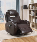 Waterlily Brown PU Rocker Recliner (Motion) - NY Furniture Direct (NY)